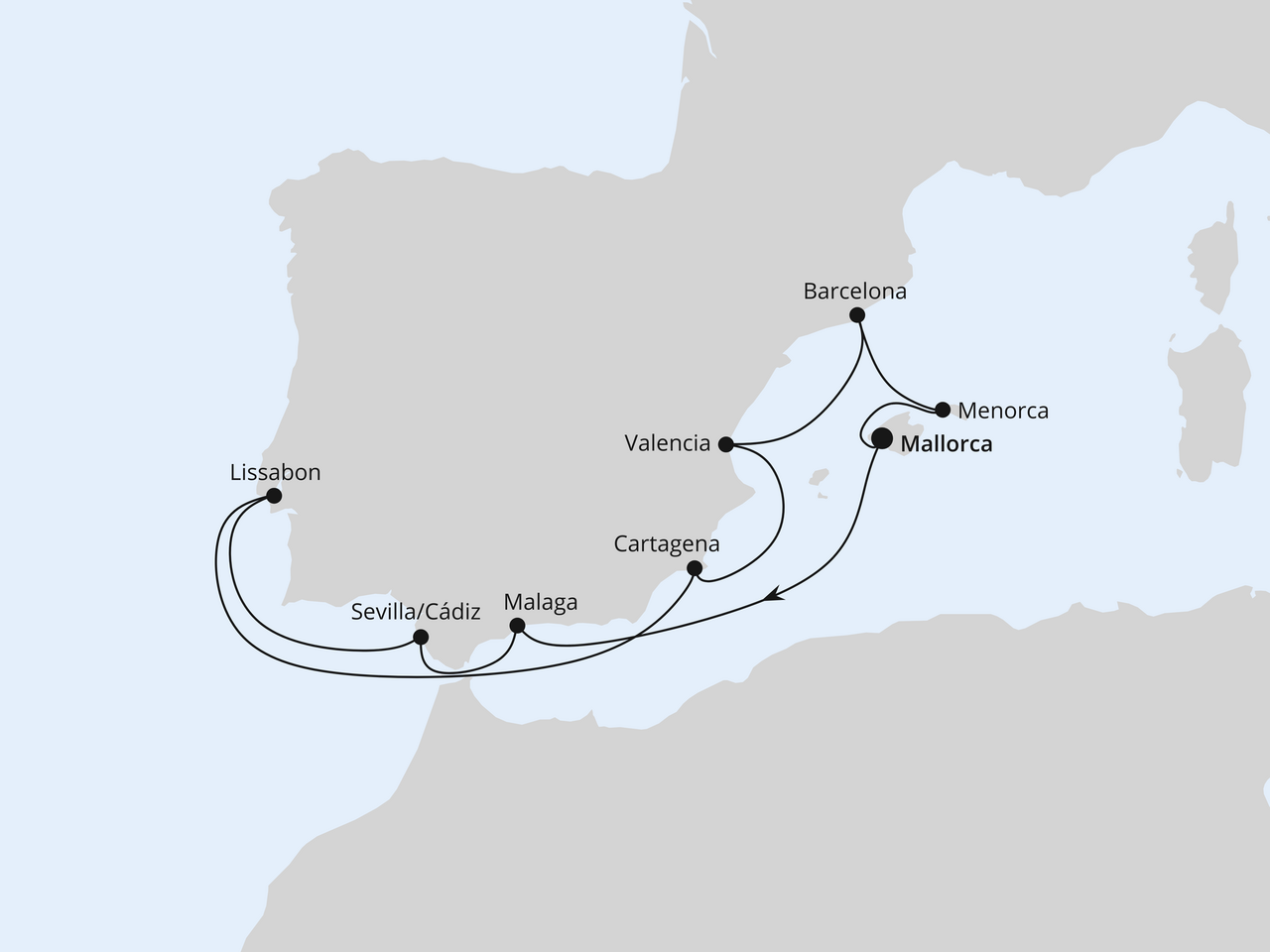 Spanien, Portugal & Balearen ab Mallorca