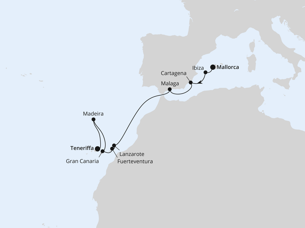 Andalusien, Kanaren & Madeira ab Mallorca