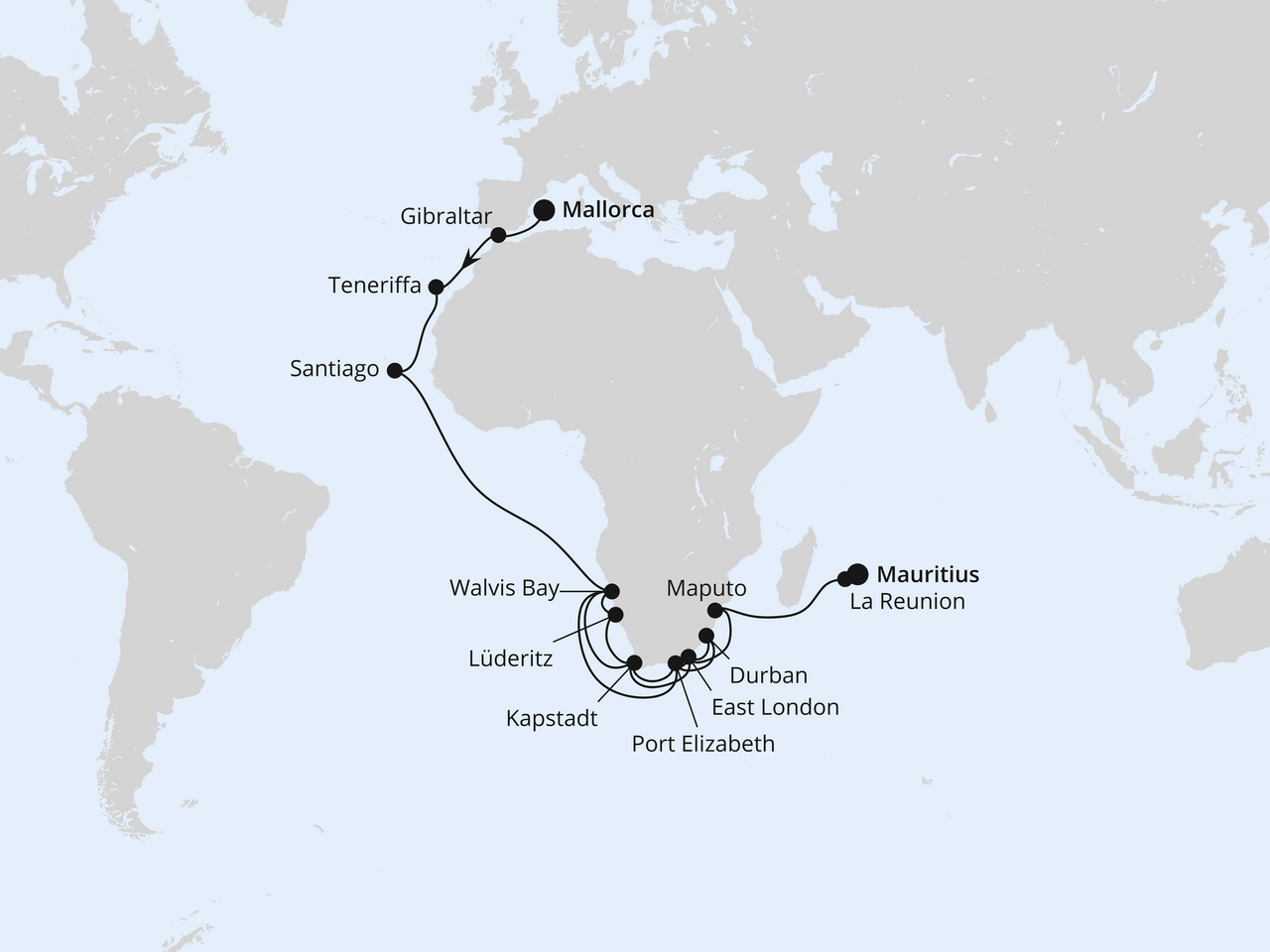 Weltenbummler von Mallorca nach Mauritius
