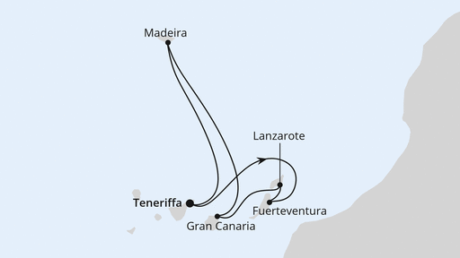 Routenverlauf Kanaren & Madeira ab Teneriffa