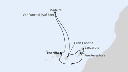 Routenverlauf Kanaren & Madeira ab Teneriffa