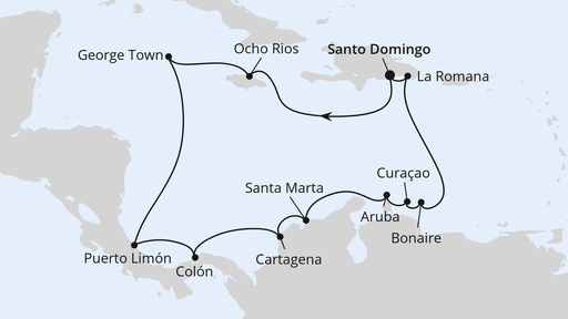 Routenverlauf Karibik & Mittelamerika ab Dom. Republik 2