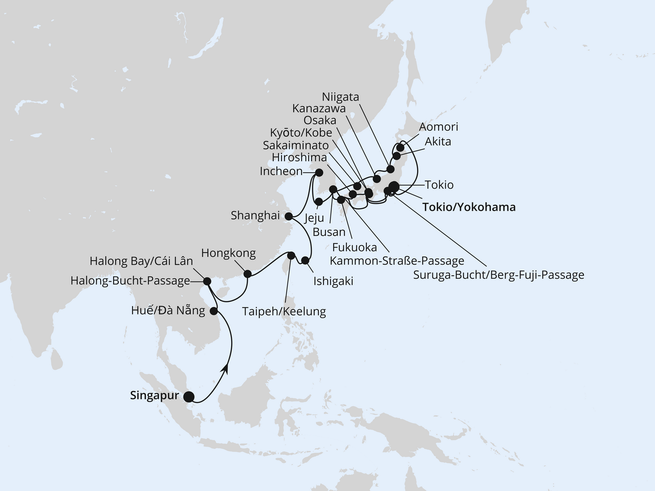 Weltenbummler Asien mit Japan zur Frühlingsblüte - AIDA Kreuzfahrt