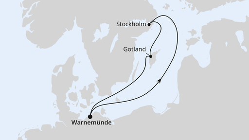 Routenverlauf Kurzreise nach Schweden ab Warnemünde 1
