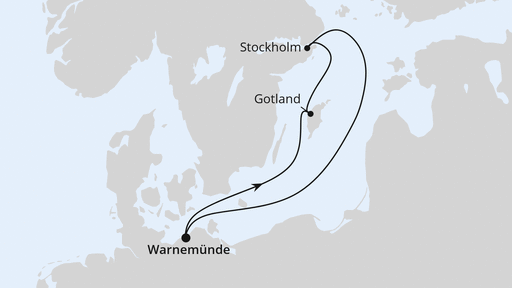 Routenverlauf Kurzreise nach Schweden ab Warnemünde 1