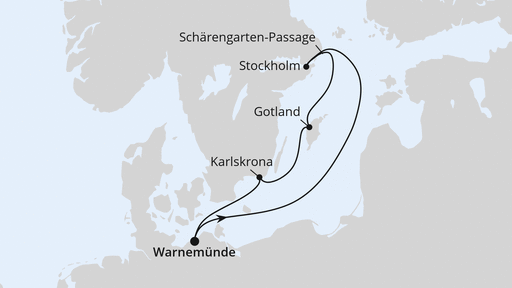 Routenverlauf Kurzreise nach Schweden ab Warnemünde 2