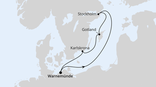 Routenverlauf Kurzreise nach Schweden ab Warnemünde 2
