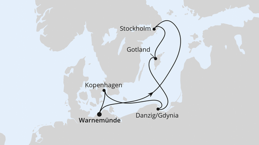 Routenverlauf Schweden, Polen & Dänemark ab Warnemünde 3