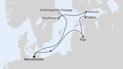 Routenverlauf Ostsee ab Warnemünde 1