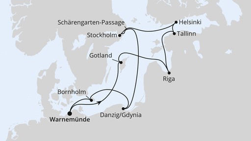 Routenverlauf Städte der Ostsee ab Warnemünde 1