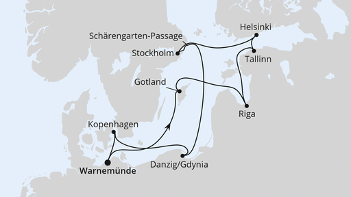 Routenverlauf Städte der Ostsee ab Warnemünde 1