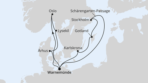 Routenverlauf Städte der Ostsee ab Warnemünde 2