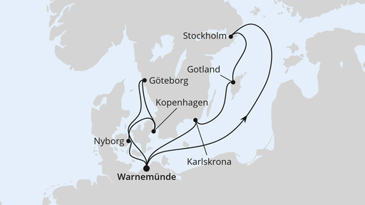 Routenverlauf Städte der Ostsee ab Warnemünde 2