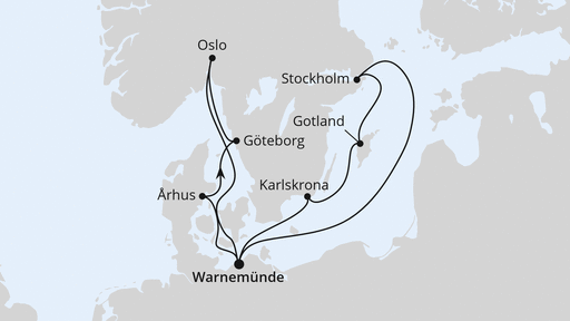 Routenverlauf Städte der Ostsee ab Warnemünde 2