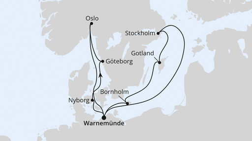 Routenverlauf Städte der Ostsee ab Warnemünde 2