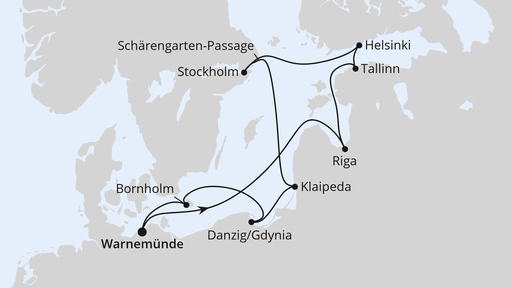 Routenverlauf Städte der Ostsee ab Warnemünde 1