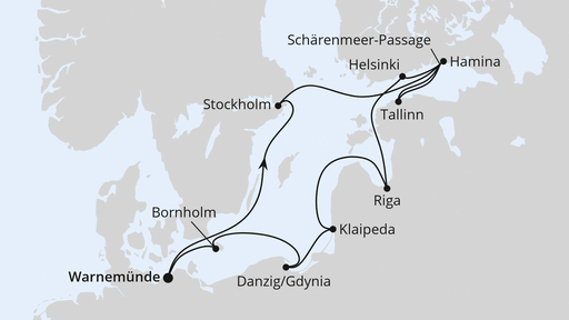 Routenverlauf Schärengärten der Ostsee ab Warnemünde 2
