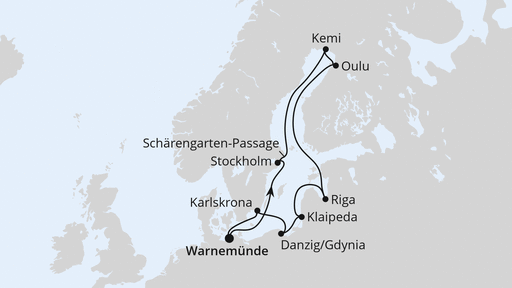 Routenverlauf Schärengärten der Ostsee ab Warnemünde