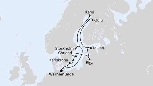 Routenverlauf Schärengärten der Ostsee ab Warnemünde