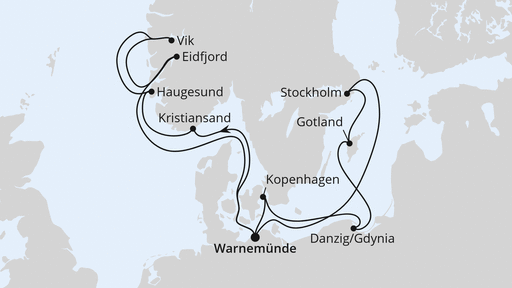 Routengrafik Highlights der Nord- &amp; Ostseeküste 1