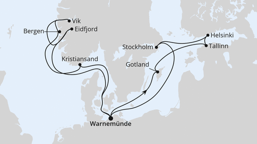 Routenverlauf Highlights der Nord- und Ostseeküste 2